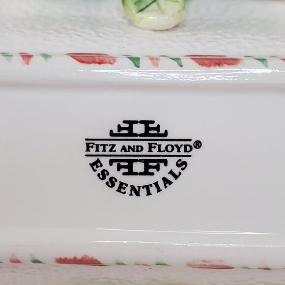 Fitz and Floyd Essentials Peppermint Teddy tidbit cracker dish 13.5 inches tall - Picture 3 of 10
